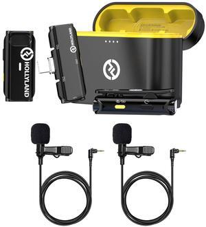 Hollyland Lark C1 Duo 2-Person Wireless Microphone System with USB-C Connector for Mobile Devices + 2x Lavalier Microphone