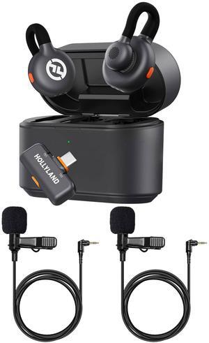 Hollyland LARK M2S DUO 2-Person Wireless Microphone System with USB-C Connector for Mobile Devices - Plug & Play + 2x Lavalier Microphone