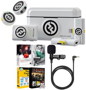 Hollyland LARK M2 DUO 2-Person Wireless Combo Microphone System (2.4 GHz, Ivory White) + Accessories