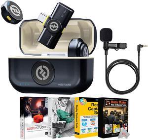 Hollyland LARK M2 2.4GHz 2-Person Wireless Lavalier Microphone System with USB-C Plug & Play (Shine Charcoal) + Accessories