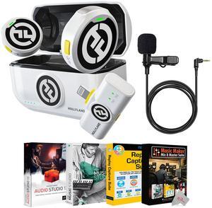 Hollyland LARK M2 DUO 2-Person Wireless Microphone System with Lightning Connector (2.4 GHz, Ivory White) + Accessories
