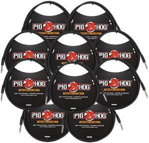 Pig Hog 3ft 1/4" TRS - 1/4" TRS Cable - 10 Units
