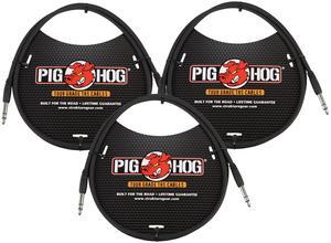 Pig Hog 3ft 1/4" TRS - 1/4" TRS Cable - 3 Units