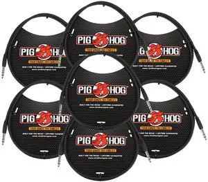 Pig Hog 3ft 1/4" TRS - 1/4" TRS Cable - 7 Units