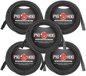 Pig Hog High Performance 8mm XLR Microphone Cable, 25 ft PHM25 - 5 Units