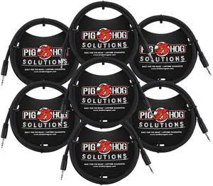 Pig Hog Solutions 3.5mm TRS to 3.5mm TRS Adapter Cable, 9ft - 7 Units