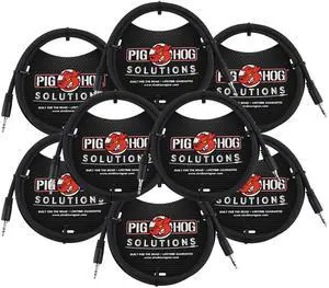 Pig Hog Solutions 3.5mm TRS to 3.5mm TRS Adapter Cable, 9ft - 8 Units