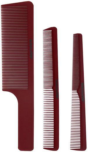Babyliss Pro Barberology Comb Set (Clipper, Cutting, Taper Combs) - Red