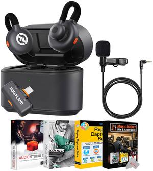 Hollyland LARK M2S DUO 2-Person Wireless Microphone System with USB-C Connector for Mobile Devices - Plug & Play (2.4 GHz, Space Gray) + Accessories