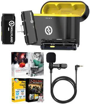 Hollyland Lark C1 Duo 2-Person Wireless Microphone System with USB-C Connector for Mobile Devices + Accessories