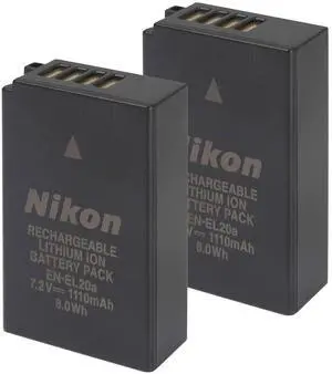 Nikon EN-EL20a Rechargeable Lithium-Ion Battery Pack (7.2V, 1110mAh) - 2 Pack