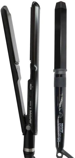 BaByliss Pro Porcelain Ceramic 1½" Straightening Iron BP9559UC with Studio Design Series 1¼" Crimpcurl BCI005UC