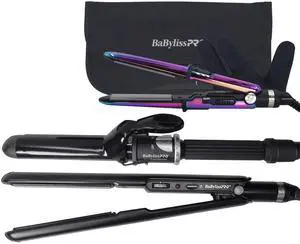 BaByliss Pro Porcelain Ceramic Limited Edition Styling Set BPCPP6UC + Nano Titanium Prima2000 3/4" Stainless Steel Mini Flat Iron BNTBRB2000UC