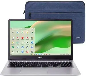 Acer Chromebook 315 15.6" Full HD Laptop - Intel Celeron N4500, 4GB LPDDR4X, 64GB eMMC (Sparkly Silver) with Protective Case