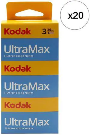 20xKodak UltraMax Unit 400 Color Negative Film (35mm, 36 Exposures) - 3 Pack