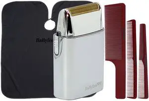 BaByliss Pro Professional Hypoallergenic Single Foil Cordless Shaver FXFS1 with Barberology Cutting Cape and Barberology Comb Set (Clipper, Cutting, Taper Combs)