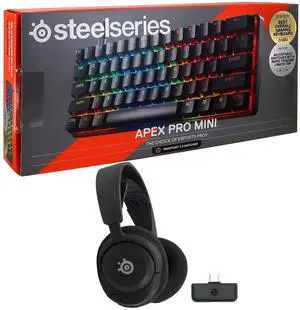 SteelSeries Arctis Nova 5 Wireless Gaming Headset with SteelSeries Apex Pro Mini Wired OmniPoint Gaming Keyboard Gen 3