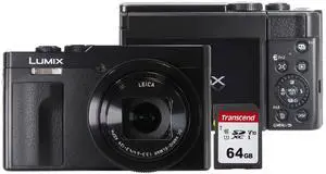 Panasonic Lumix ZS99 20.3MP 30X Optical Zoom Digital Camera (Black) with Transcend 64GB 300S SDXC Class 10 Memory Card