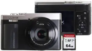 Panasonic Lumix ZS99 20.3MP 30X Optical Zoom Digital Camera (Silver) with Transcend 64GB 300S SDXC Class 10 Memory Card