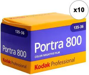 Kodak Portra 800 Color Negative Film (35mm Roll Film, 36 Exposures) - 10 Pack