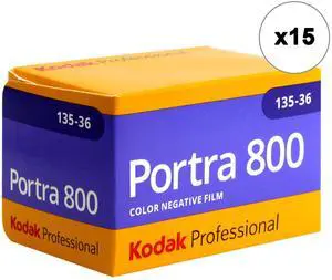 Kodak Portra 800 Color Negative Film (35mm Roll Film, 36 Exposures) - 15 Pack