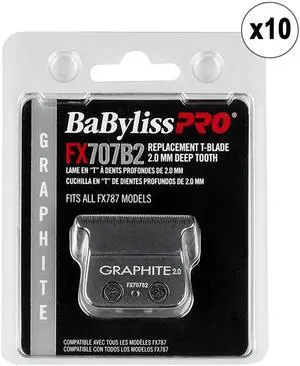 Babyliss Pro Deep Tooth Graphite Replacement Blade BB-FX707B2- 10 Units