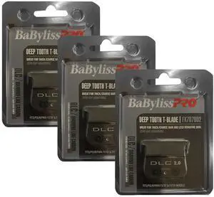 Babyliss Pro DLC 2.0MM Deep Tooth T-Blade FX707BD2 - 3 Packs