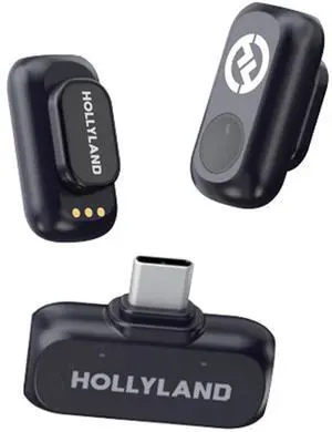Hollyland LARK A1 Mini Duo 2-Person Wireless Microphone System with USB-C Connector for Mobile Devices (Space Gray, 2.4 GHz)