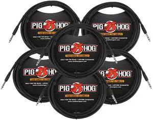 6x Pig Hog 10ft 1/4" TRS - 1/4" TRS Cable 6x Pig Hog 10ft 1/4" TRS - 1/4" TRS Cable