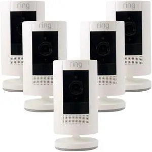 Ring Outdoor Cam Stick Up Indoor/Outdoor Wireless Security Camera White - 5 Pack