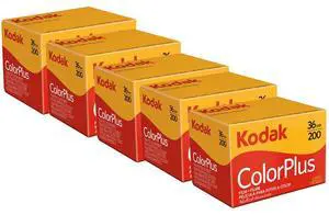 5 Rolls of Kodak ColorPlus 200 Color Negative Film (35mm Roll Film, 36 Exposures)