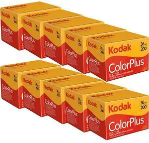10 Rolls of Kodak ColorPlus 200 Color Negative Film (35mm Roll Film, 36 Exposures)