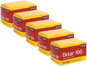 Kodak Ektar 100 Color Negative Film (35mm Roll Film, 36 Exposures) - 5 Pack
