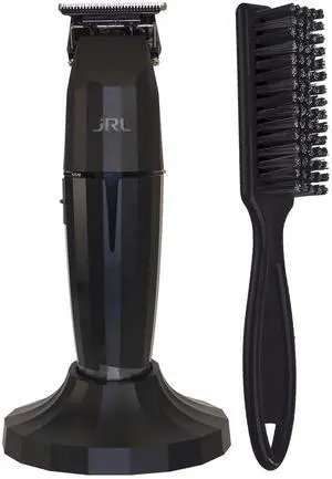 JRL ONYX Professional Cordless Hair Trimmer - Black (Dual Voltage) FF 2020T-B with BaByliss Pro Fade Brush