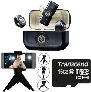 Hollyland LARK M2 2.4GHz 2-Person Wireless Lavalier Microphone System with USB-C Plug & Play (Shine Charcoal) Video Bundle