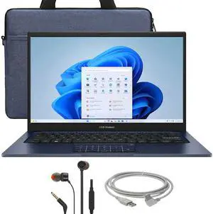 ASUS Vivobook 14 14" FHD Laptop - Intel 13th Core i5-1334 - 12GB Memory, 256GB SSD (Quiet Blue) with Accessory Bundle