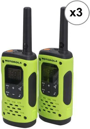 Motorola Talkabout T600 H2O 35-Mile Waterproof Two-Way Radios (Green) - 3 Pack