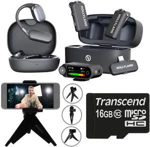 Hollyland LARK MAX 2 ULTIMATE COMBO 2-Person Wireless Lavalier Microphone System for Cameras and Mobile Devices (Space Gray) with Essential Accessories Kit Hollyland LARK MAX 2 ULTIMATE COMBO 2-Person Wireless Lavalier Microphone System for Cameras and Mobile Devices (Space Gray) with Essential Accessories Kit