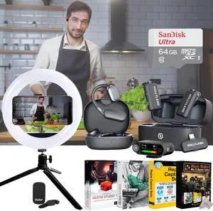 Hollyland LARK MAX 2 ULTIMATE COMBO 2-Person Wireless Lavalier Microphone System for Cameras and Mobile Devices Creator Essentials Bundle