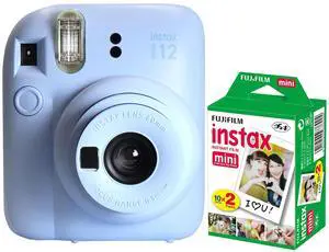 FUJIFILM INSTAX MINI 12 Instant Film Camera (Pastel Blue) with Fujifilm 2x10 Film Mini Instax Film Pack