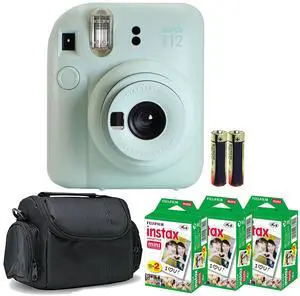 FUJIFILM INSTAX MINI 12 Instant Film Camera (Mint Green) with 3x Fujifilm 2x10 Film Mini Instax Film Pack Bundle