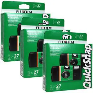 3x FUJIFILM QuickSnap Flash 400 One-Time-Use Disposable Camera (27 Exposures, 2-Pack)