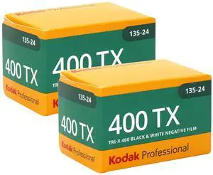 Kodak Professional 400TX Tri-X 400 Black & White Negative Film, 24 Exposures (1590652) - 2 Pack