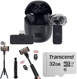 JBL Quantum Stream Wireless Clip-On Microphone System for USB-C Devices (2.4 GHz) with Content Creation Kit