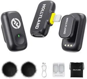 Hollyland LARK A1 Mini Duo 2-Person Wireless Microphone System with Lightning Connector for iOS Devices (Space Gray, 2.4 GHz) Hollyland LARK A1 Mini Duo 2-Person Wireless Microphone System with Lightning Connector for iOS Devices (Space Gray, 2.4 GHz)