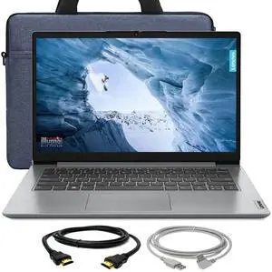 Lenovo Ideapad 1 14" Laptop - Intel Celeron N4500, 4GB Memory, 128GB eMMC (Cloud Gray) with Laptop Case and Cables Lenovo Ideapad 1 14" Laptop - Intel Celeron N4500, 4GB Memory, 128GB eMMC (Cloud Gray) with Laptop Case and Cables