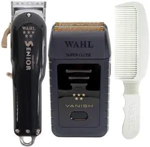 Wahl 5 Star Vanish Shaver 8173-700 (Dual Voltage) with 8504 Professional Cordless Senior Clipper and Flat Top Comb Wahl 5 Star Vanish Shaver 8173-700 (Dual Voltage) with 8504 Professional Cordless Senior Clipper and Flat Top Comb