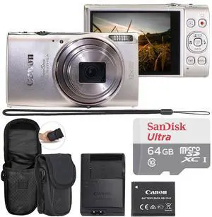 Canon PowerShot ELPH 360 HS A Digital Camera (Silver) with SanDisk Ultra 64GB microSDXC Card and Compact Protective Camera Case Canon PowerShot ELPH 360 HS A Digital Camera (Silver) with SanDisk Ultra 64GB microSDXC Card and Compact Protective Camera Case