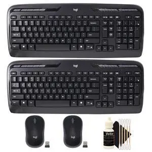 Logitech MK320 Full-size Wireless Membrane Keyboard, Mouse Bundle for PC - 2 Packs with Cleaning Kit Logitech MK320 Full-size Wireless Membrane Keyboard, Mouse Bundle for PC - 2 Packs with Cleaning Kit