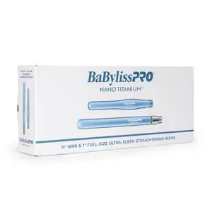 BaByliss Pro Nano Titanium 1" Ultra-Sleek Flat Iron & 3/4" Ultra-Sleek Straightener Prepack BNTPP93 BaByliss Pro Nano Titanium 1" Ultra-Sleek Flat Iron & 3/4" Ultra-Sleek Straightener Prepack BNTPP93